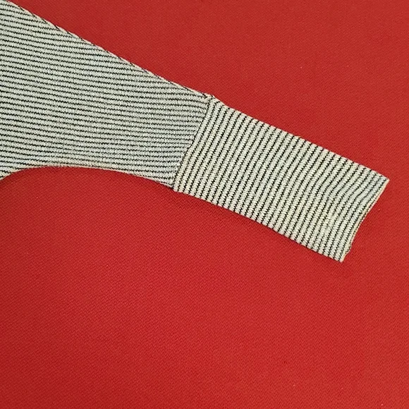 Cowl neck wrap across lightweight striped long sleeve sweater top Small - Picture 5 of 8